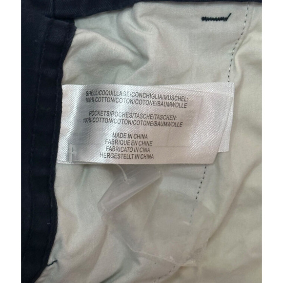 PAUL SMITH Chino Shorts Flat Front Button Fly Navy Blue Mid Rise Stretch Slim 30 - Picture 7 of 8